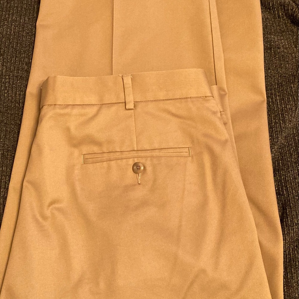Mens dark khaki dress pants.